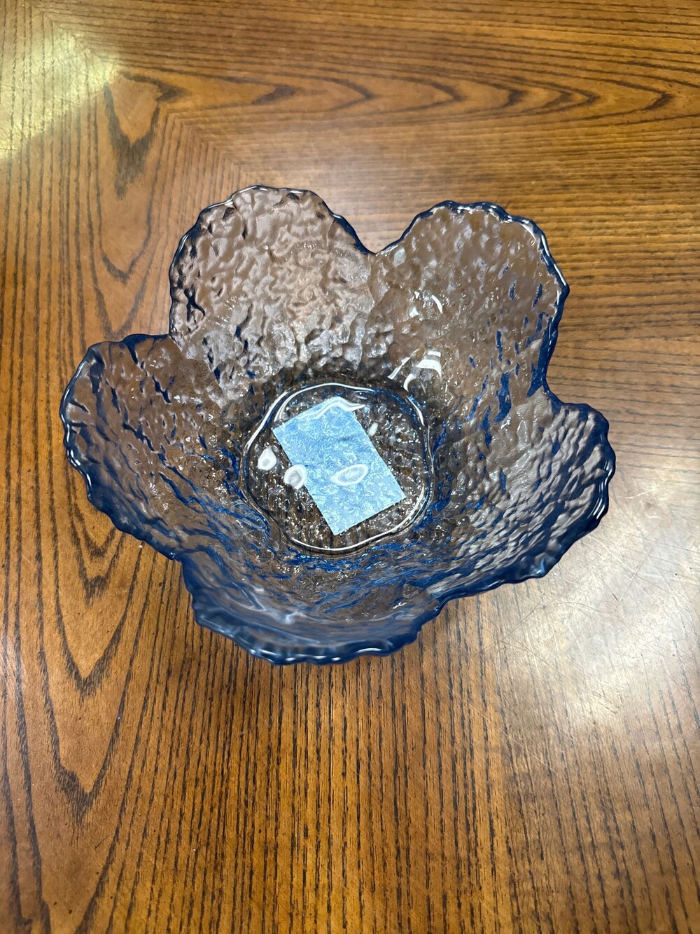 Blue (2) pink (1) Glass Flower Shaped Textured Bowl Decorative Tableware